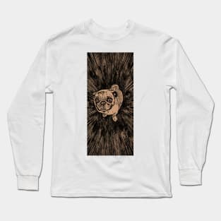 Gold Pug Dog Portrait Long Sleeve T-Shirt